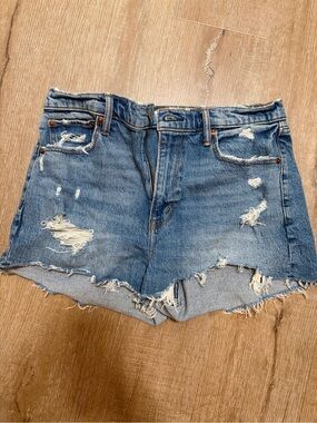 Abercrombie & Fitch Distressed Denim Cutoff Shorts - Blue